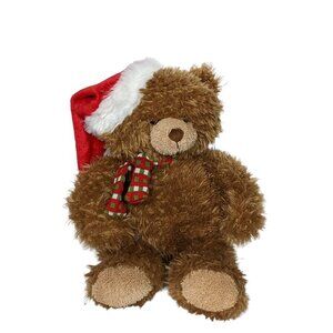 Jo-Ann Stores Christmas Teddy Bear Santa Hat Plush Stuffed Animal 2015 19"